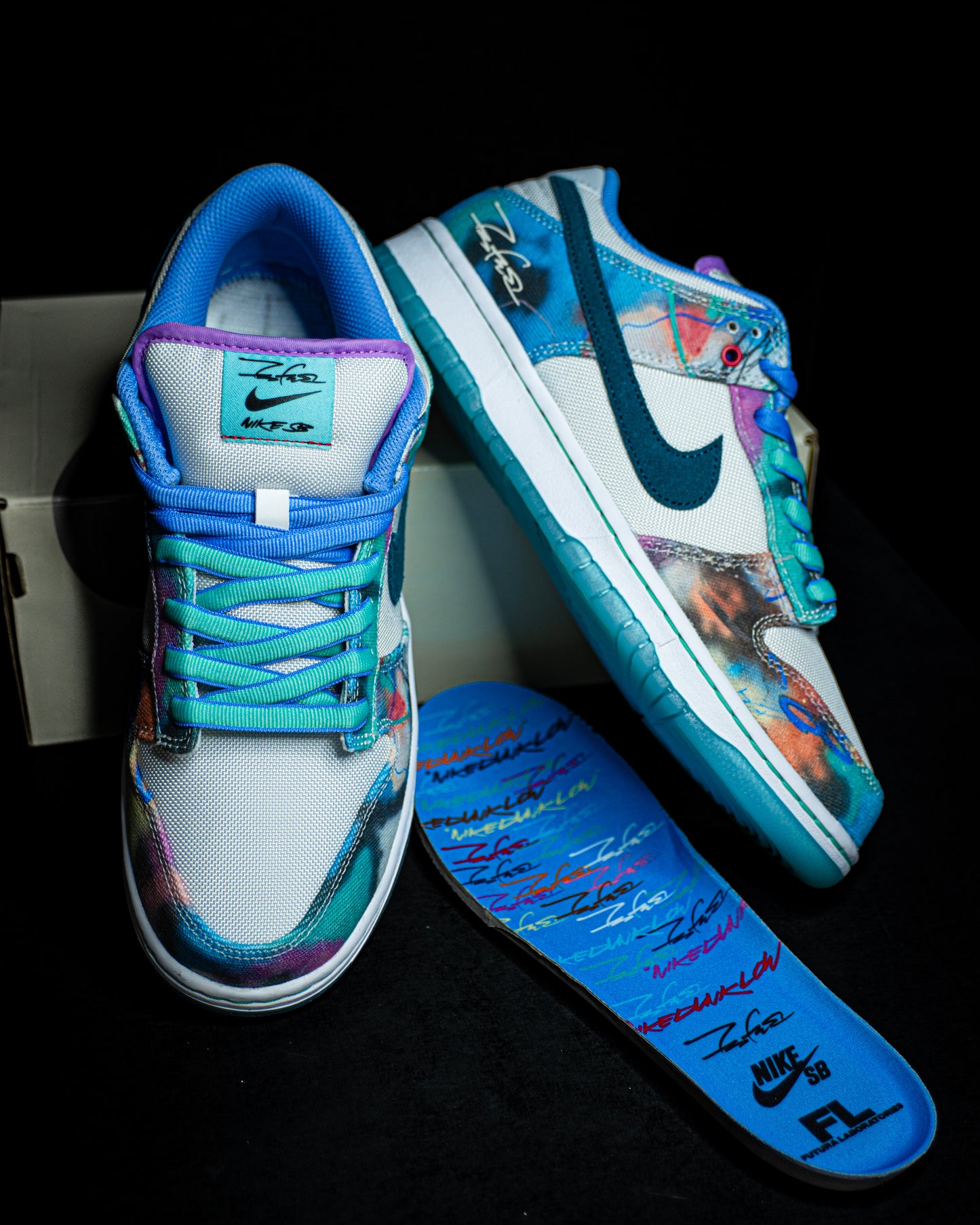 Nike Futura Laboratories x Dunk SB Low Bleached Aqua