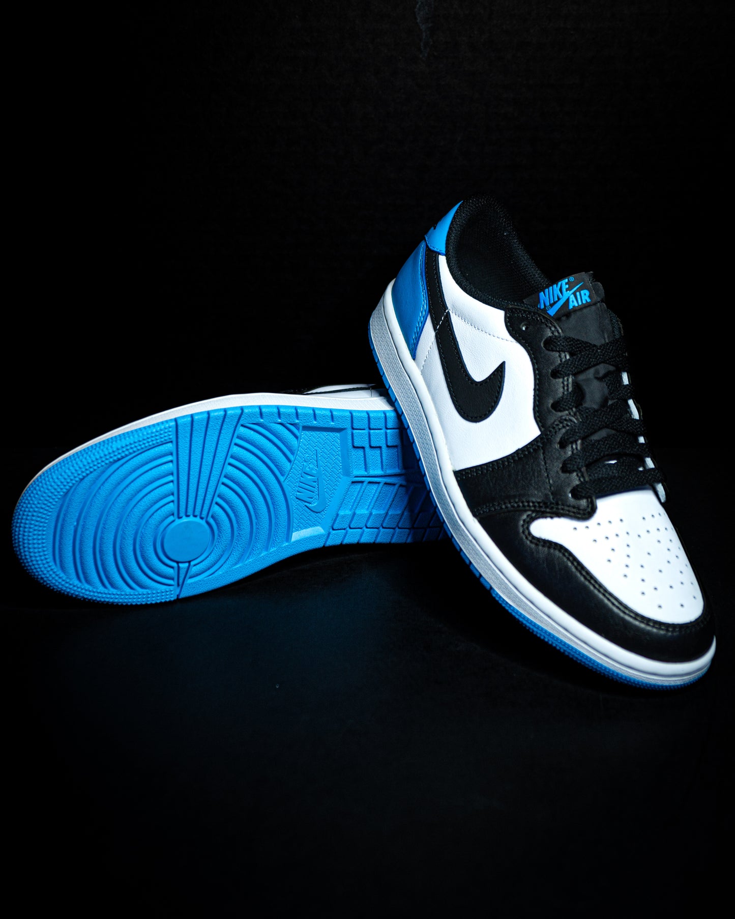 Jordan 1 Retro Low OG Black Dark Powder Blue