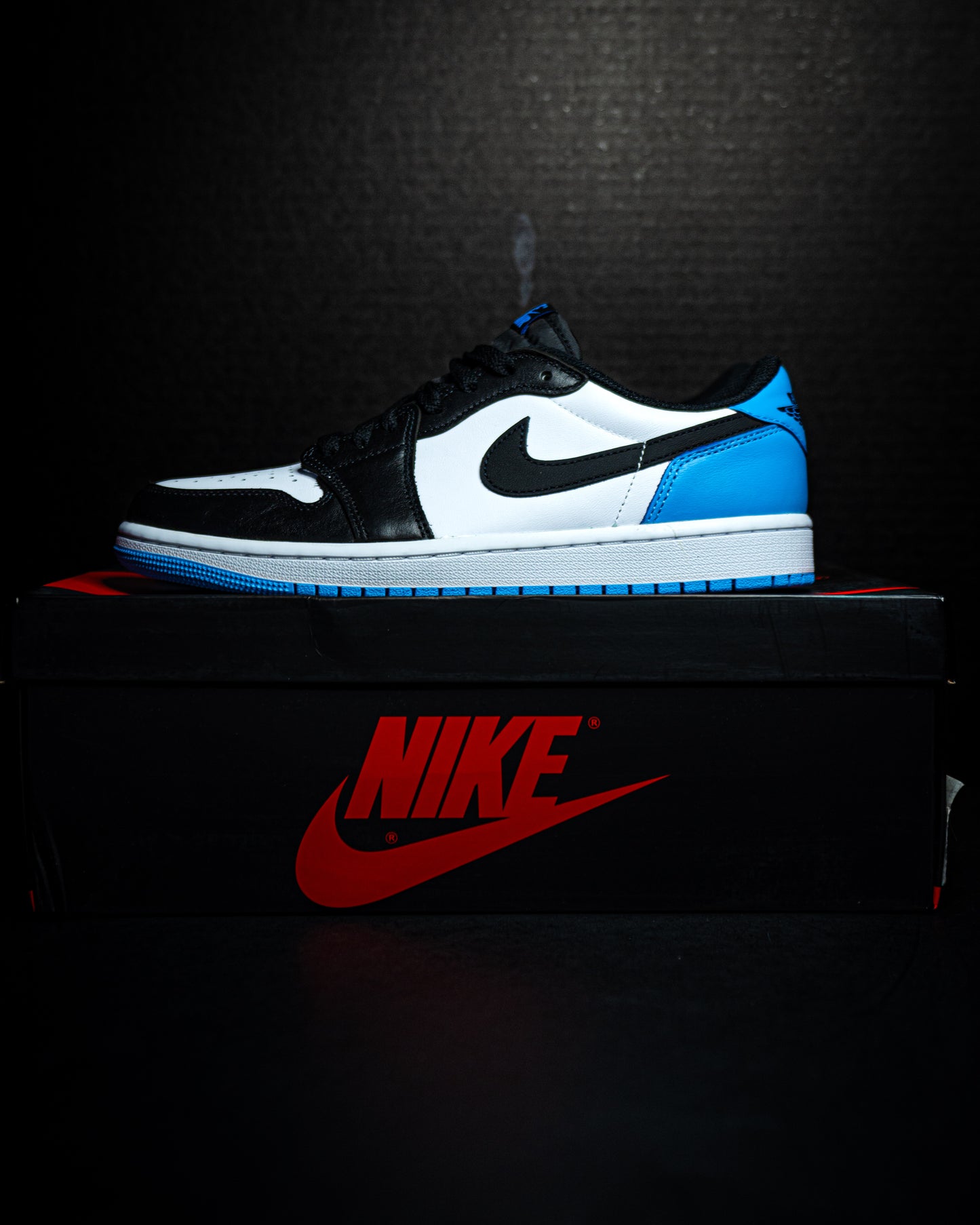 Jordan 1 Retro Low OG Black Dark Powder Blue